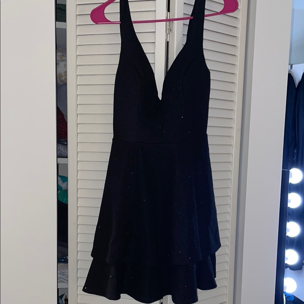 Elegant Black Sleeveless sparkly Dress